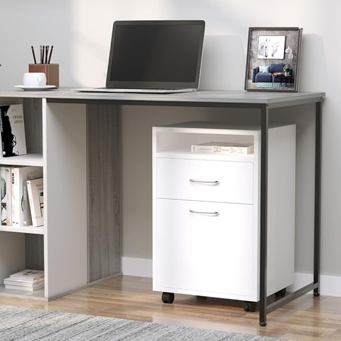 File Cabinet on Wheels Filing Cabinets with Storage Shelves Home Office Mobile File Cabinet Printer Stand Storage Under Desk Filing Cabinet Rolling File Cabinet Printer Stand 15.7W x 13.8D x 23.6H