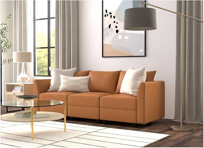Naomi Home Elizabeth Modern DIY Collection Caramel/Air Leather/Sofa