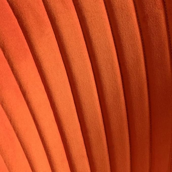 Eye-Catching Elegant Wide Tufted Velvet Lounge Chair Living Room | Pleated Details Soft Foam Filling Solid Wood &amp Gold Metal Legs | Size: 31''H x 26''W x 29.5''D Glam Luxe Look Pretty Orange Colo
