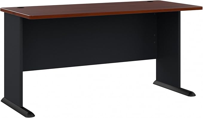 Bush Business Furniture Series A 60W Computer Desk in Hansen Cherry and Galaxy Large Office Table for Home or Professional Workspace