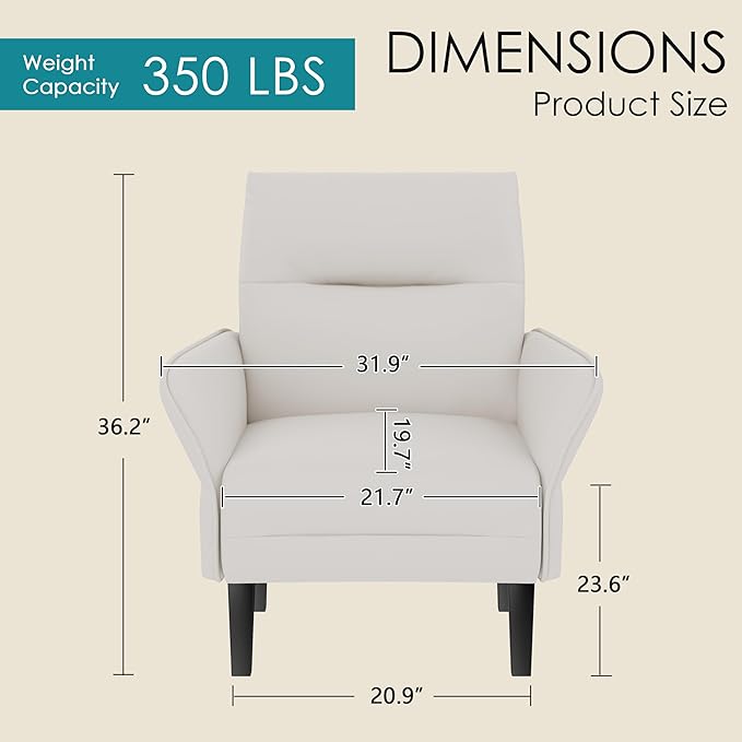 ALISH Mid-Century Accent Chair Set of 2Uphsoltered Modern Armchair Side Chairs with Wood LegsFaux Suede Single Sofa Chair for Living Room Bedroom (Beige Set of 2)