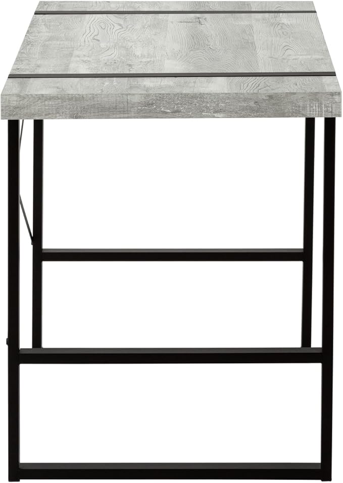 Modern Grey &amp Black Computer Desk for Home Office - 48 L