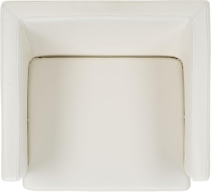Safavieh Home Collection Celine White and Chrome Modern Glam Bonded Leather Cross Leg Chair
