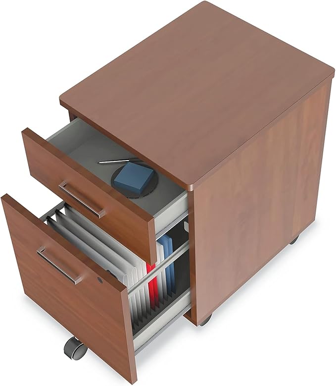 Linea Italia Trento Line Mobile Pedestal File Left Or Right 2-Drawers: Box/File Legal/Letter Cherry 16.5 X 19.75 X 23.63
