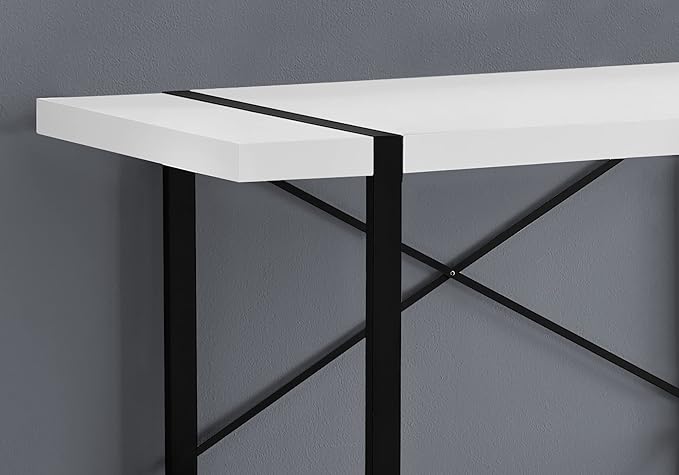 Monarch Specialties Laptop Table for Home &amp Office-Study Computer Desk-Modern Style-Metal Legs 48 L White