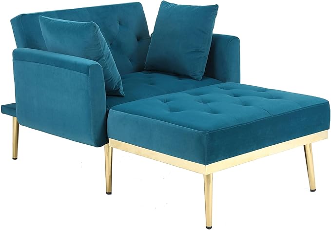 BEEY Single Sofa Accent Fabric Chair Comfy Upholstered Arm Chair Living Room FurnitureNavy 53 Loveseat Sofa Small Couches for Small Spaces Modern 2-Seater Couch with Button Tufted Back Dark Green