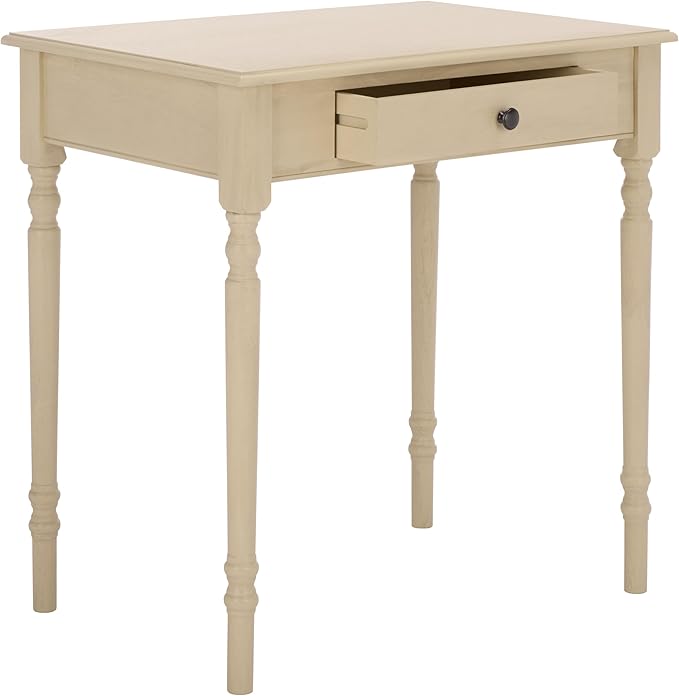 SAFAVIEH Home Collection – Arina Sand Writing Desk 1-Drawer Traditional Desk Classic Home Office Design (DSK5710E)
