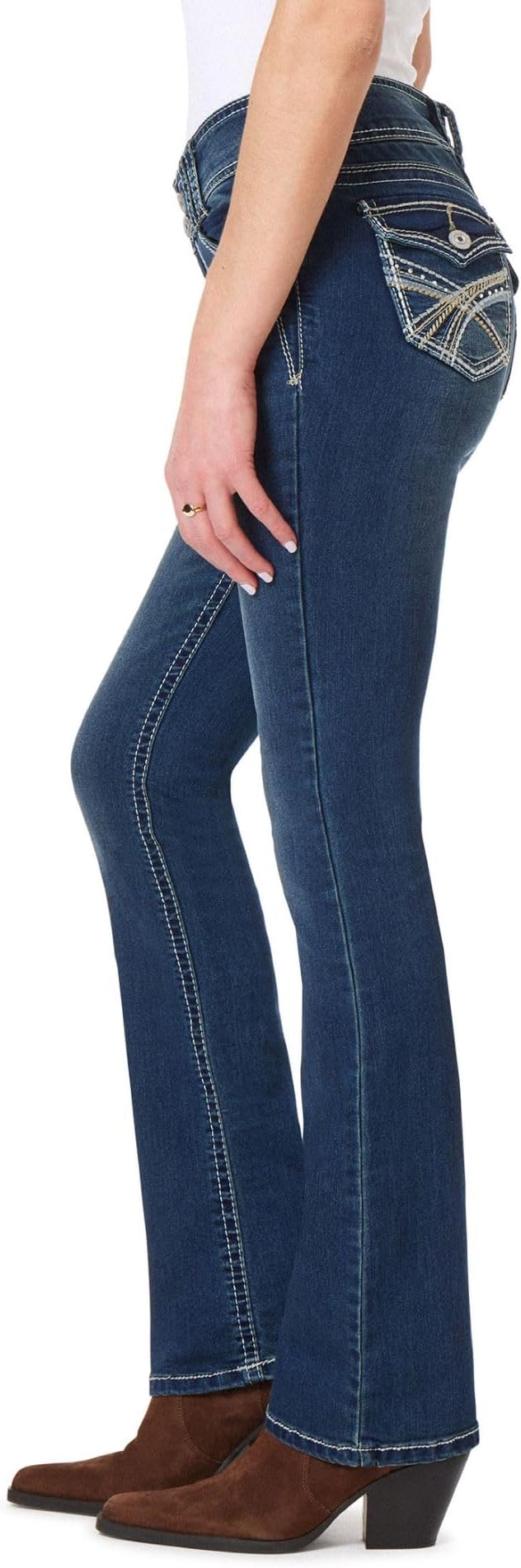 WallFlower Luscious Curvy Bootcut Jeans for Women Mid-Rise Insta Stretch Denim Size-Inclusive Juniors Jeans
