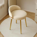 Vanity Chair for WomenComfy Accent Chair with Low Back Swivel White Pu Leather Upholstered Chair Makeup Stool for Bedroom Cloakroom Living Room Beige A