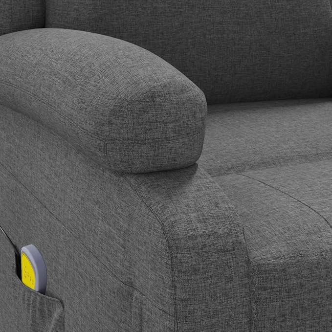 Dark Grey Fabric Massage Chair Single Recliner with Adjustable Positions Ergonomic Design for Living Room &amp Home Office Relaxation Max 220.5 lbs Capacity