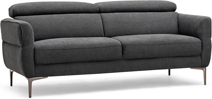 Giantex Couch Upholstered Loveseat with Lift-up Headrest and Metal Legs Comfy Cushion CertiPUR-US Sponge 2-Seat Sofa for Living Room Apartment Studio Condos (Loveseat Gray)
