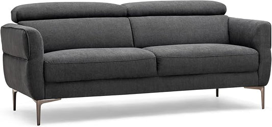 Giantex Couch Upholstered Loveseat with Lift-up Headrest and Metal Legs Comfy Cushion CertiPUR-US Sponge 2-Seat Sofa for Living Room Apartment Studio Condos (Loveseat Gray)