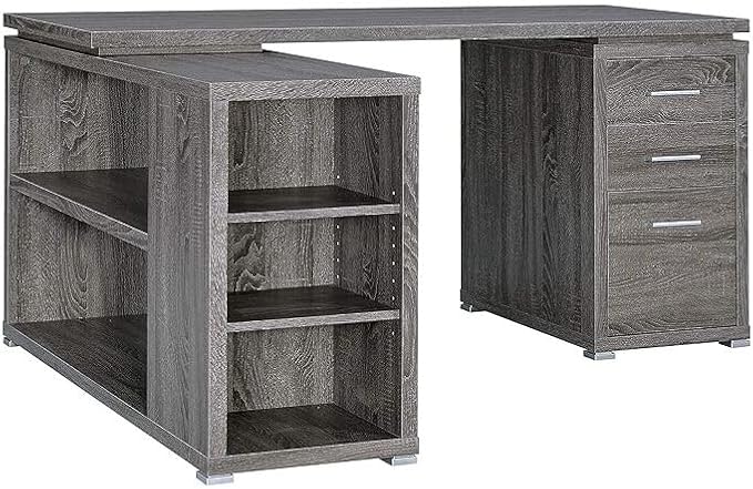 Charm Style Gray Wooden Office Desk 47.25 x 60 x 29.5 Combining Style and Functionality for Study or Home Office Setup