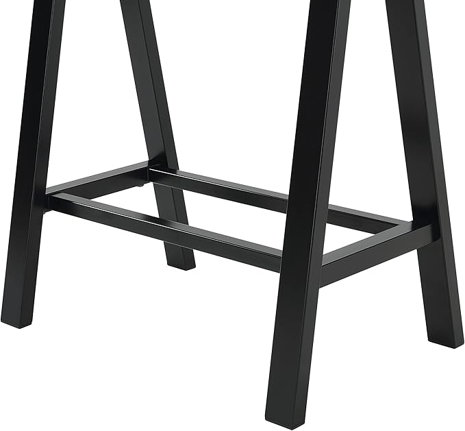OSP Home Furnishings Middleton 47 Inch Desk with Clear Beveled Glass Top Black Base