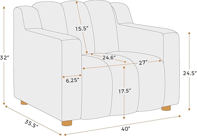 VANOMi Oversized Accent Chair Modern Living Room Chairs Comfy Boucle Fabric Upholstered Armchair for Bedroom Office Waiting Room (Beige)