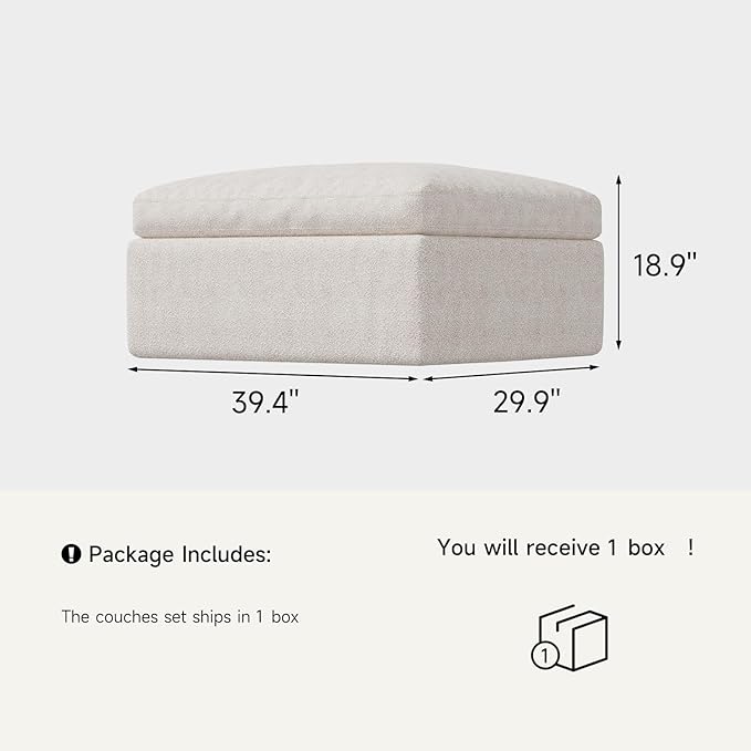 Cloud Couch for Living Room Boneless Modular Sectional Sofa (Ottoman)