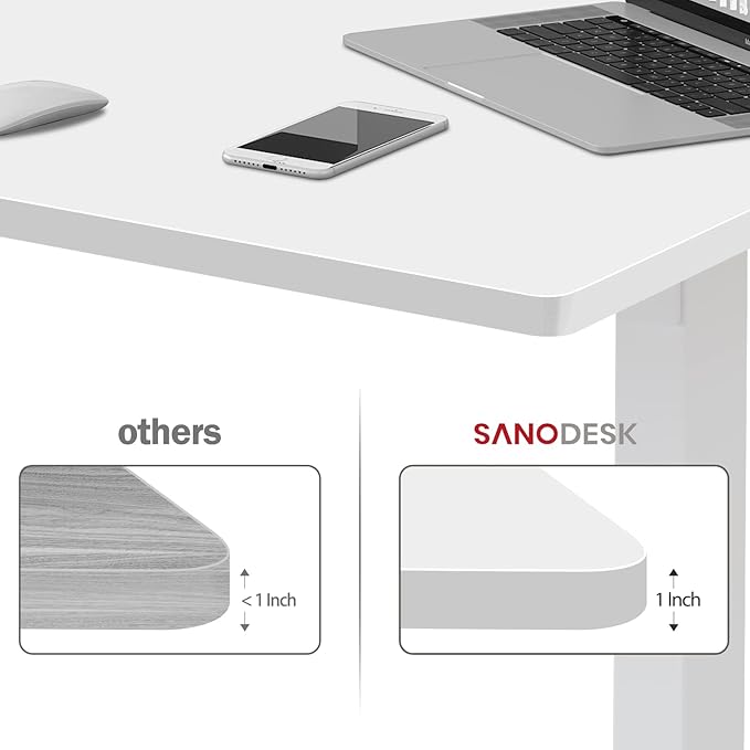 Whole-Piece Particle Board Table Top for Standing Desk and Home Office Desk DIY 55x28x1 Inch White Desk Top