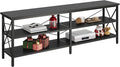 WLIVE TV Stand up to 70 Inch TV 63 Entertainment Center TV Media Console with 3-Tier Storage Shelves for Living Room and Bedroom Black