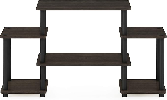 Furinno Turn-N-Tube No Tools Entertainment TV Stands Dark Brown/Black