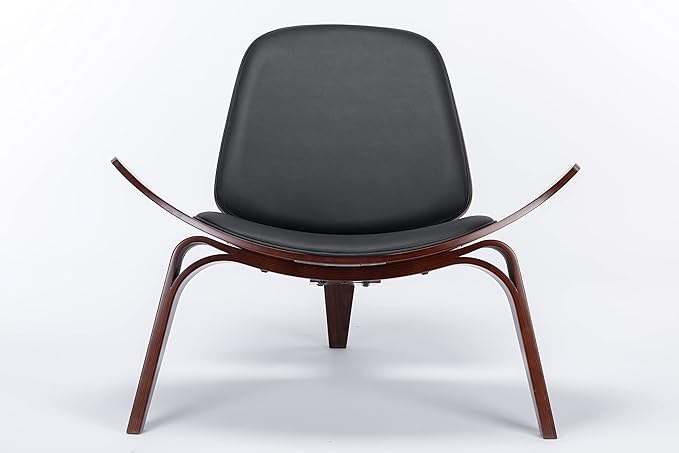 Medieval Modern Chair Shell Leisure Chair Artificial Leather Tripod Classic Design Chair Suitable for Reading Chair in Living Room Bedroom Study and OfficeSet of 1