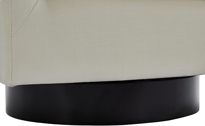 UIXE 360° Swivel Barrel Accent Chair Armchair Modern Round Club Arm Chair Upholstered Living Room Single Sofa Seating Bedroom Side Reading Seat in Fabric for Home Office (Beige)