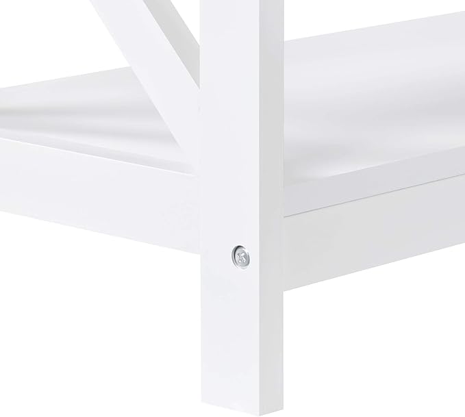 Yaheetech Television Stands &amp Entertainment Centers with 3 Tier Storage Shelf TV Stand for Living Room White