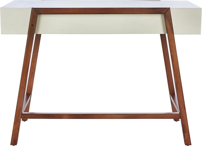 SAFAVIEH Home Collection Marwood Mid-Century Modern White/Brown Desk