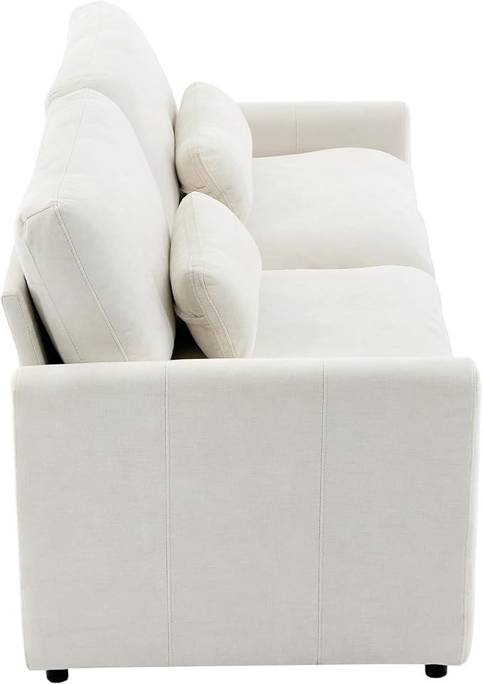 68.1 Oversized Cozy Upholstered Loveseat Sofa Oversized Comfy Comfy Cloud Sofa Double Cushion Loveseat Sofa Plush Cushion Sofa Couch for Living Room Office Apartment (Beige-2c)