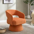 Swivel Barrel Chair Velvet Accent Armchair 360 Degree Swivel Club Chair for Living Room Bedroom Reception Room (Orange + Foam + Steel + Velvet + Foam)