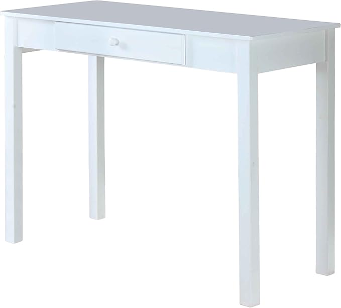Kings Brand White Finish Wood Home Office Secretary Writing Desk