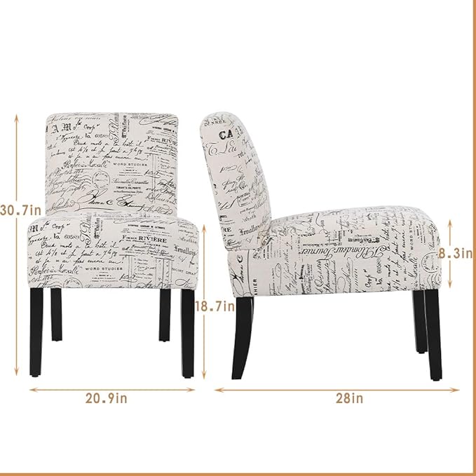 Modern Fabric Living Room Chairs with Solid Wood Legs Home Furniture (1 White)