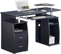 Techni Mobili 47 Computer Desk with Drawers and Storage Office Desk with Printer Shelf Pull Out Shelf and Keyboard Tray Computer Workstation Espresso Brown