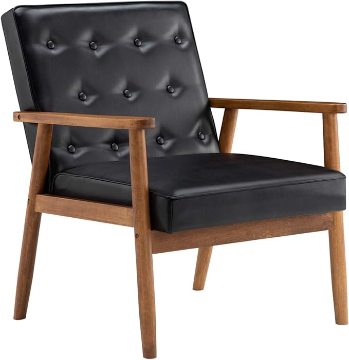 Black Office Chairs Sofa ChairComfy Club Chair Living Room ChairsWorkshop Chair Reading Chair for BedroomSide Chair for Living RoomBedroomOffice Modern Decorative Side Chair 75 x 69 x 84CM
