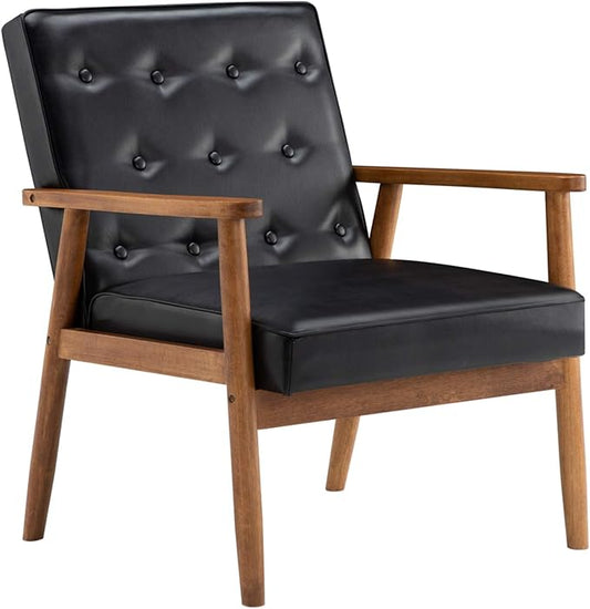 Black Office Chairs Sofa ChairComfy Club Chair Living Room ChairsWorkshop Chair Reading Chair for BedroomSide Chair for Living RoomBedroomOffice Modern Decorative Side Chair 75 x 69 x 84CM