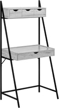 Monarch Specialties I 7331 Computer Desk Home Office Laptop Leaning Storage Drawers 32 L Work Metal Laminate Grey Black Contemporary Modern