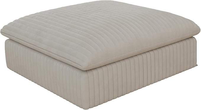 Plush Corduroy Cloud Modular Sectional Sofa Couches for Ottoman (White)