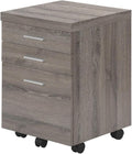 Rolling Mobile 3-Drawer File Storage Cabinet with Silver Colored Drawer Handles Home Office Printer Stand with 5 Casters Easy to Assemble