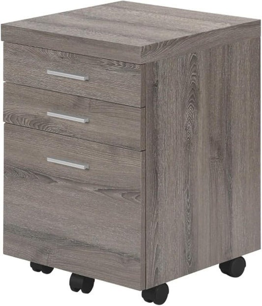 Rolling Mobile 3-Drawer File Storage Cabinet with Silver Colored Drawer Handles Home Office Printer Stand with 5 Casters Easy to Assemble
