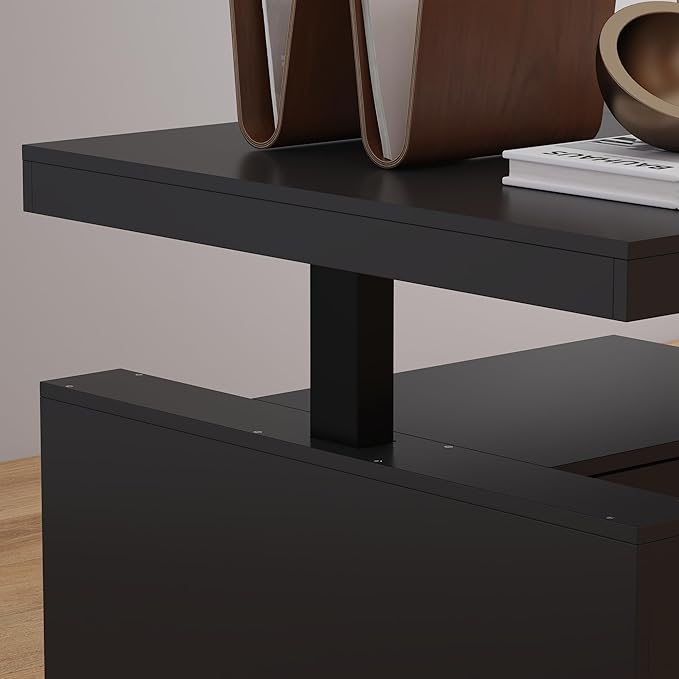 Electric Standing Desk 29.5-44.1 Height Adjustable Computer Desk with Drawer and Storage Cabinet Memory Study Writing Gaming Table for Home Office Black