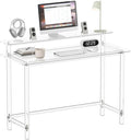 Eglaf Acrylic Desk - 47.2 L x 19.7'' W x 34.5 H - Modern Home Office Desk with Monitor Stand - Clear Desk Computer Desk Writing Table for Office Living Room Bedroom