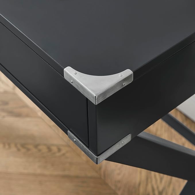 Computer Desk with StorageSolid Wood Desk with Drawers Modern Study Table for Home OfficeSmall WritingCombining Work and StudySimple StyleWhite (Black)