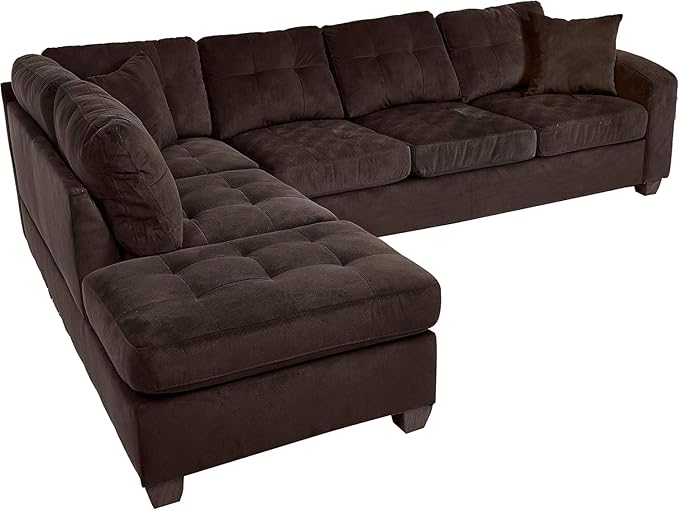 Homelegance Emilio 2-Piece Reversible Sectional Sofa - Chocolate
