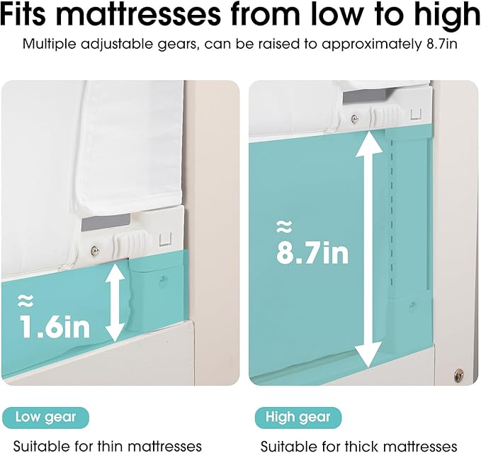 Baby Bed Rail Guard for Toddlers -47 Toddler Bed Rails for Twin Full Queen King Bunk Size Bed Swing Down Bedrail Extral Tall Child Safety Side Railing Guards for Kids