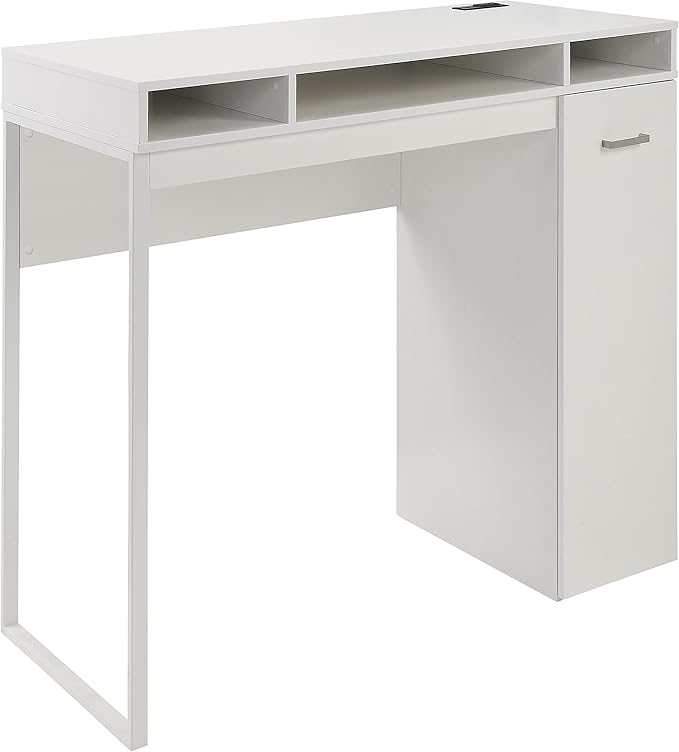OSP Home Furnishings Ravel Desk with Storage White