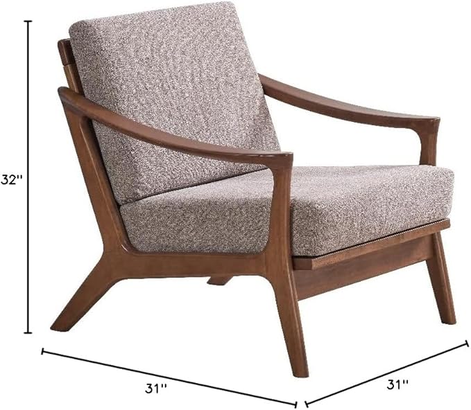 Acme Furniture Lide Upholstered Fabric &amp Wood Accent Chair in Brown