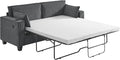 2-in-1 Pull Out Sofa Bed 88 Queen Size Sleeper Sofa Corduroy Convertible Loveseat Sleeper for Living Room Guest Room Apartment Home Office（Grey）