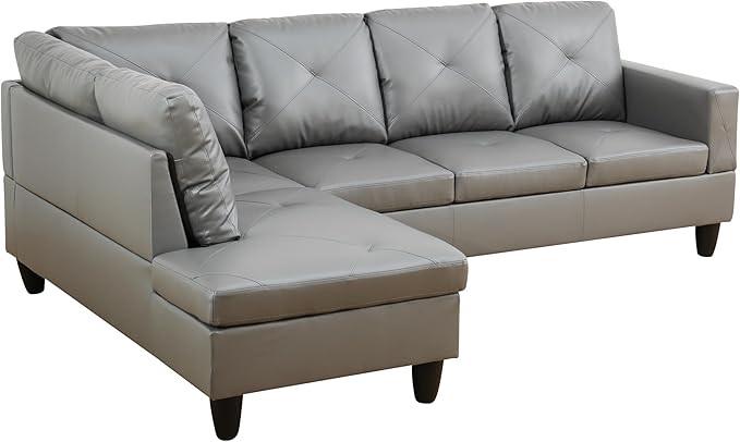 L-Shaped Combination Sofa Set Luxurious Synthetic Leather Living Room Sofa Suitable for Living Rooms Bedrooms Apartments and Offices