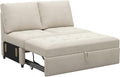 Belffin Pull Out Sofa Bed Module Part for Modular Sectional Sleeper Sofa Armless Loveseat with Pull Out Bed for Sectional Couch Beige