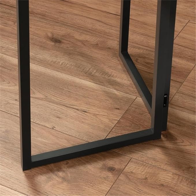 Pemberly Row Contemporary L-Shaped Computer Desk Engineered Wood and Metal Brew Oak Finish 57.48 in W 2 Drawers Cubbyhole Storage Cord Management Home Office Workstation
