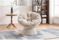 Oversized Swivel Chair 360 Swivel Barrel Chair Papasan Chair for Living Room Bedroom Beige Chenille W1752139590